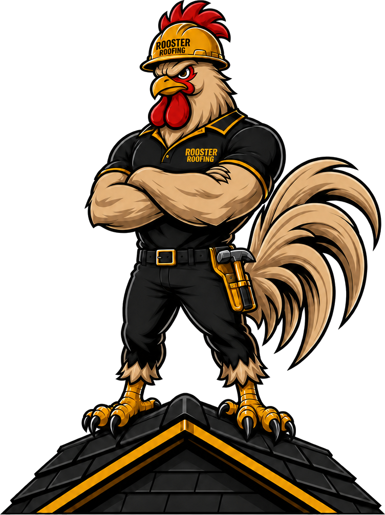 Rooster Roofing mascot